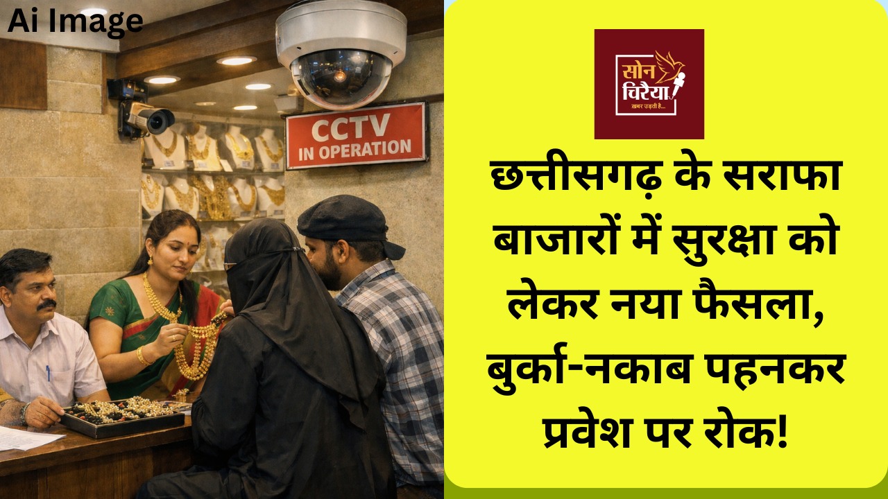 CG News: छत्तीसगढ़ के सराफा बाजारों में सुरक्षा सख्त, बुर्का-नकाब पहनकर प्रवेश पर रोक