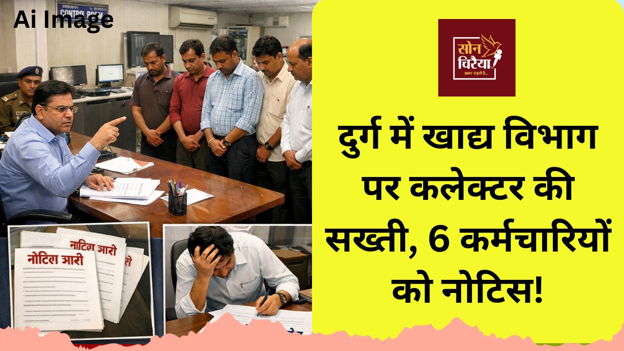 CG News : दुर्ग में खाद्य विभाग पर कलेक्टर की सख्ती, कंट्रोल रूम की लापरवाही पर 6 कर्मचारियों को नोटिस