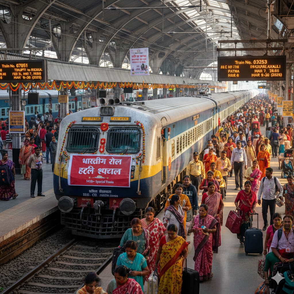 CG News : होली पर यात्रियों को बड़ी राहत: 1410 से ज्यादा स्पेशल ट्रेनें चलाएगा रेलवे